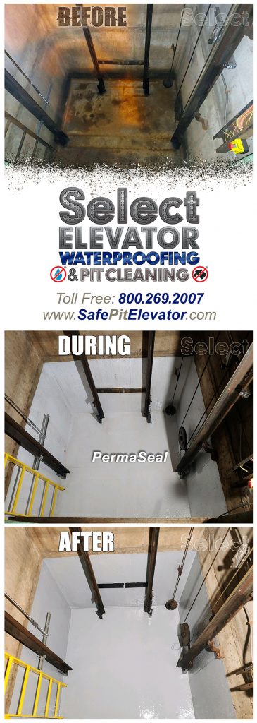 elevator waterproofing- before, during & after -1